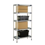 InterMetro Industries 5X337GX3 5X337GX3 5-Shelf Plastic Industrial Shelving Starter Unit - 18" x 36" x 74"