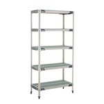 InterMetro Industries 5X337GX3 5X337GX3 5-Shelf Plastic Industrial Shelving Starter Unit - 18" x 36" x 74"