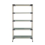 InterMetro Industries 5X347GX3 5X347GX3 5-Shelf Plastic Industrial Shelving Starter Unit - 18" x 42" x 74"