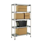 InterMetro Industries 5X347GX3 5X347GX3 5-Shelf Plastic Industrial Shelving Starter Unit - 18" x 42" x 74"