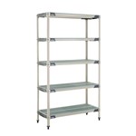 InterMetro Industries 5X347GX3 5X347GX3 5-Shelf Plastic Industrial Shelving Starter Unit - 18" x 42" x 74"