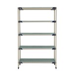 InterMetro Industries 5X357GX3 5X357GX3 5-Shelf Plastic Industrial Shelving Starter Unit - 18" x 48" x 74"