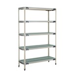 InterMetro Industries 5X357GX3 5X357GX3 5-Shelf Plastic Industrial Shelving Starter Unit - 18" x 48" x 74"