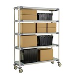 InterMetro Industries 5X367EGX3 5X367EGX3 5-Shelf Industrial Plastic Shelving Mobile Cart - Solid Bottom Shelf - 18" x 60" x 79.3125"