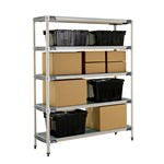 InterMetro Industries 5X367GX3 5X367GX3 5-Shelf Plastic Industrial Shelving Starter Unit - 18" x 60" x 74"