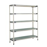 InterMetro Industries 5X367GX3 5X367GX3 5-Shelf Plastic Industrial Shelving Starter Unit - 18" x 60" x 74"