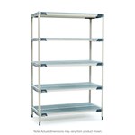 InterMetro Industries 5X517GX3 5X517GX3 5-Shelf Plastic Industrial Shelving Starter Unit - 24" x 24" x 74"