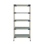 InterMetro Industries 5X537GX3 5X537GX3 5-Shelf Plastic Industrial Shelving Starter Unit - 24" x 36" x 74"