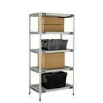 InterMetro Industries 5X537GX3 5X537GX3 5-Shelf Plastic Industrial Shelving Starter Unit - 24" x 36" x 74"