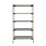 InterMetro Industries 5X547GX3 5X547GX3 5-Shelf Plastic Industrial Shelving Starter Unit - 24" x 42" x 74"