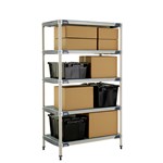 InterMetro Industries 5X547GX3 5X547GX3 5-Shelf Plastic Industrial Shelving Starter Unit - 24" x 42" x 74"