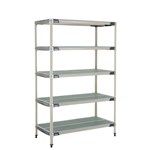 InterMetro Industries 5X557GX3 5X557GX3 5-Shelf Plastic Industrial Shelving Starter Unit - 24" x 48" x 74"