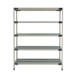 InterMetro Industries 5X567GX3 5X567GX3 5-Shelf Plastic Industrial Shelving Starter Unit - 24" x 60" x 74"