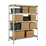 InterMetro Industries 5X567GX3 5X567GX3 5-Shelf Plastic Industrial Shelving Starter Unit - 24" x 60" x 74"