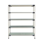 InterMetro Industries 5X567HX3 5X567HX3 5-Shelf Plastic Industrial Shelving Starter Unit with Solid Bottom Shelf - 24" x 60" x 74"