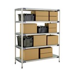 InterMetro Industries 5X567HX3 5X567HX3 5-Shelf Plastic Industrial Shelving Starter Unit with Solid Bottom Shelf - 24" x 60" x 74"