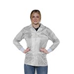 Transforming Technologies JKC 9027WH - 9010 Series ESD Lab Jacket - Collared - Knit Cuff - White - 3X-Large