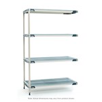 InterMetro Industries AX316GX3 AX316GX3 4-Shelf Plastic Industrial Shelving Add-On Unit - 18" x 24" x 63"