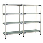 InterMetro Industries AX336GX3 AX336GX3 4-Shelf Plastic Industrial Shelving Add-On Unit - 18" x 36" x 63"