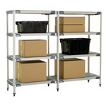 InterMetro Industries AX336GX3 AX336GX3 4-Shelf Plastic Industrial Shelving Add-On Unit - 18" x 36" x 63"