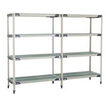 InterMetro Industries AX346GX3 AX346GX3 4-Shelf Plastic Industrial Shelving Add-On Unit - 18" x 42" x 63"