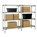 InterMetro Industries AX346GX3 AX346GX3 4-Shelf Plastic Industrial Shelving Add-On Unit - 18" x 42" x 63"