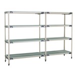 InterMetro Industries AX356GX3 AX356GX3 4-Shelf Plastic Industrial Shelving Add-On Unit - 18" x 48" x 63"