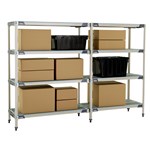 InterMetro Industries AX356GX3 AX356GX3 4-Shelf Plastic Industrial Shelving Add-On Unit - 18" x 48" x 63"