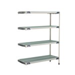 InterMetro Industries AX356GX3 AX356GX3 4-Shelf Plastic Industrial Shelving Add-On Unit - 18" x 48" x 63"