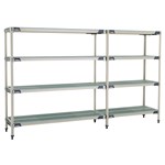 InterMetro Industries AX366GX3 AX366GX3 4-Shelf Plastic Industrial Shelving Add-On Unit - 18" x 60" x 63"