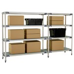 InterMetro Industries AX366GX3 AX366GX3 4-Shelf Plastic Industrial Shelving Add-On Unit - 18" x 60" x 63"