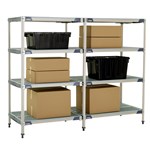 InterMetro Industries AX536GX3 AX536GX3 4-Shelf Plastic Industrial Shelving Add-On Unit - 24" x 36" x 63"