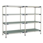 InterMetro Industries AX546GX3 AX546GX3 4-Shelf Plastic Industrial Shelving Add-On Unit - 24" x 42" x 63"