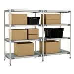 InterMetro Industries AX546GX3 AX546GX3 4-Shelf Plastic Industrial Shelving Add-On Unit - 24" x 42" x 63"