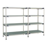 InterMetro Industries AX556GX3 AX556GX3 4-Shelf Plastic Industrial Shelving Add-On Unit - 24" x 48" x 63"