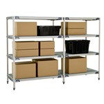 InterMetro Industries AX556GX3 AX556GX3 4-Shelf Plastic Industrial Shelving Add-On Unit - 24" x 48" x 63"