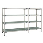 InterMetro Industries AX566GX3 AX566GX3 4-Shelf Plastic Industrial Shelving Add-On Unit - 24" x 60" x 63"