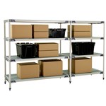 InterMetro Industries AX566GX3 AX566GX3 4-Shelf Plastic Industrial Shelving Add-On Unit - 24" x 60" x 63"