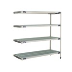 InterMetro Industries AX566GX3 AX566GX3 4-Shelf Plastic Industrial Shelving Add-On Unit - 24" x 60" x 63"