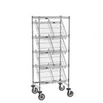 InterMetro Industries DC15EC Super Erecta Slanted Shelf Rack with One Flat and Four Slanted Shelves - 18" x 24"