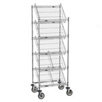 InterMetro Industries DC16EC Super Erecta Slanted Shelf Rack with Five Slanted Shelves - 18" x 24"