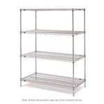 InterMetro Industries EZ1836BR-4 Super Erecta 4-Shelf Industrial Wire Shelving Convenience Pak - Brite - 18" x 36" x 74"