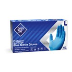 Safety Zone Gloves GNPR-XL-1M - Powder Free - Nitrile - Blue -6 mil - X-Large - 100/BX