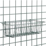 InterMetro Industries H210K3 Storage Basket for Super Erecta Wire Shelving and SmartWall Wall Shelving - Metroseal Green Epoxy - 17.375" x 7.5" x 5"