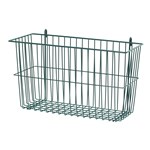 InterMetro Industries H212K3 Storage Basket for Super Erecta Wire Shelving and SmartWall Wall Shelving - Metroseal Green Epoxy - 17.375" x 7.5" x 10"