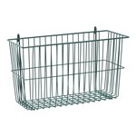 InterMetro Industries H212K3 Storage Basket for Super Erecta Wire Shelving and SmartWall Wall Shelving - Metroseal Green Epoxy - 17.375" x 7.5" x 10"