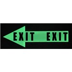 Ergomat LS-ARR-12-KIT-GLOW-P-T3 LeanStripe - GLOW - Arrow with Text repeating twice "EXIT" - 12" x 4" x 2" - 15/PK