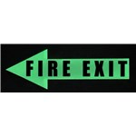 Ergomat LS-ARR-12-KIT-GLOW-P-T4 LeanStripe - GLOW - Arrow with Text "FIRE EXIT" - 12" x 4" x 2" - 15/PK