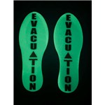 Ergomat LS-STEP-9.5-KIT-GLOW-T4 LeanStripe - GLOW - Arrow with text "EVACUATION" - 9.5" x 3.5"- 15/PK