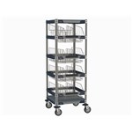 InterMetro Industries MXIV2 MXIV2 IV Transport/Storage Sloped Basket Cart with Top Shelf - 24" x 24"